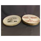 4 Vintage Souvenir Commemorative Plates - First