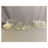 Vintage Clear Glass Serving Tray - Vintage