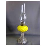 Antique Consolidated Glass Oil Lamp Yellow Prince