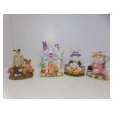 3 Assorted Vintage Molded Resin Easter Bunnies