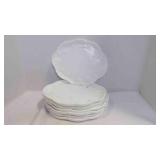 7 Vintage Indiana Colony Milk Glass Snack Plates