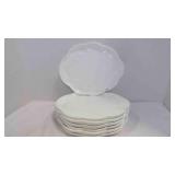 7 Vintage Indiana Colony Milk Glass Snack Plates