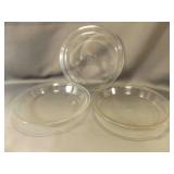3 Vintage Pyrex #209 10" Clear Glass Pie Pans