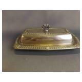 Vintage Silver-Plated Ornate Butter Dish with Lid