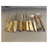 Vintage Wood Handle Knives - Forks & Spoons
