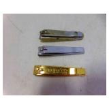 Gold Tone Nail Clipper & 2 Silver Tone Pair Nail