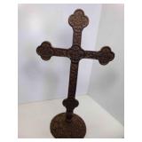 Freestanding Cast Iron Cross Decoration - 23" Tall