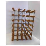 24 Bottle Wine Rack - Natural Wood & Galvanized