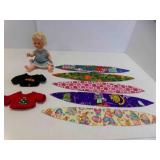 Vintage Baby Doll - 2 Crocheted Doll Sweaters &