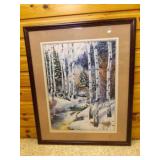 Framed and Matted Wall Art Print - Snowy Winter