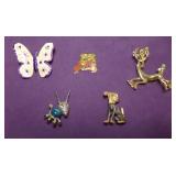 Animal Figural Brooches - Reindeer Clasp is Broken