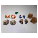 5 Pair Vintage Clip On Earrings