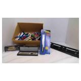 Box Full Of Pens; 3 Boxed Deluxe Pens; 1 Long Hole