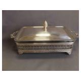 Vintage Rectangular Dish Holder With Glass Insert