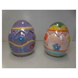 2 Vintage-Style Ceramic Easter Egg Candy/Cookie