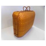 Vintage Woven & Bamboo Rattan Suitcase People