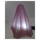Antique Pink Art Deco Glass Lamp Slip Shade Floral