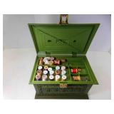 Vintage MCM Max Klien Avocado Green Sewing Box