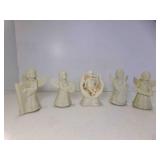 Bisque Porcelain Angels with Instruments &