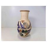 Mexican Stoneware Folk Art Pottery Vase Hand