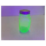 Vintage Green Glow Uranium Hoosier Style Shaker