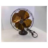 Vintage Emerson Electric Desk Fan Brass Blades -