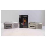 3 Vintage Panasonic Microcassette Recorders