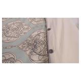 Light Blue & Ivory Damask/Rococo King Bedding
