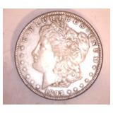 1897 MORGAN DOLLAR, NO MARKINGS 1897 MORGAN DOLLAR, NO MARKINGS