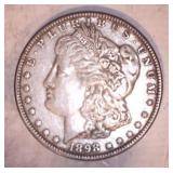 1898 MORGAN DOLLAR, NO MARKINGS 1898 MORGAN DOLLAR, NO MARKINGS