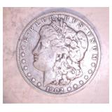 1902 MORGAN DOLLAR, NO MARKINGS 1902 MORGAN DOLLAR, NO MARKINGS