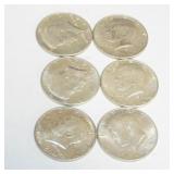 6 - 1964 KENNEDY HALF DOLLARS 6 - 1964 KENNEDY HALF DOLLARS