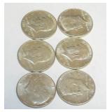 6 - 1964 KENNEDY HALF DOLLARS 6 - 1964 KENNEDY HALF DOLLARS