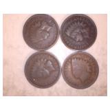 5- INDIAN HEAD PENNIES