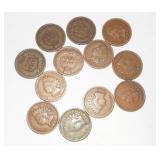 12 - INDIAN HEAD PENNIES