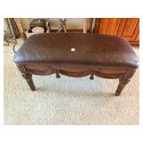 leather top dressing bench, 18" x 40" x 22" tall