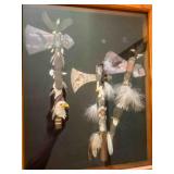 Native American Tomahawks in case, 17" x 21"