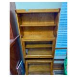 oak book case, 9" x 24" 54", door hangers