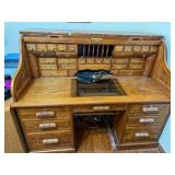 very nice roll top desk, heavy, 62" wide