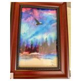 2-Native American art framed, 7½" x10½"