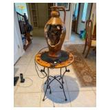 metal stand w/wood top 20" round x 26" tall
