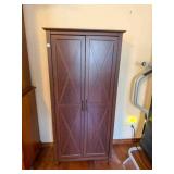 Wood cabinet w/shelves; 15" x 30" x 66" tall
