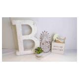 5 Wooden & Metal "Beach Themed" Wall Dï¿½cor w/