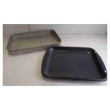 2 Vintage Roasting Pans - 18"x12" & 16"x12"