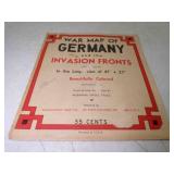 41" X 27" Full Color War Map of Germany & Invasion