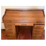 Oak roll top desk, 54