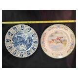 2 Calendar plates, 1928 & 1991, 9" diameter