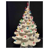 White ceramic Christmas tree, electric works