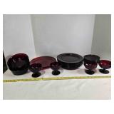 Arcoroc France Classique ruby red dinnerware