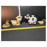 2 Sugar bowls, Uninvited Caller, swan figure